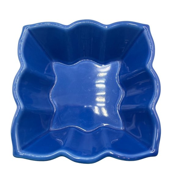 Chantal Talavera Square Baking Dish Collection Blue 2006 Pottery Scalloped Edge - Picture 3 of 9